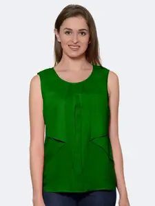 PATRORNA Plus Size Green Solid Top