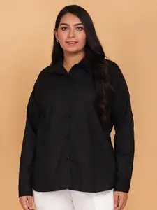 LastInch Women Black Solid Formal Shirt