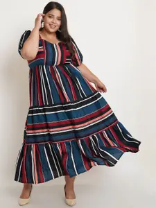 U&F Women Plus Size Striped Maxi Dress