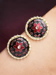 PANASH Gold-Toned Circular Studs Earrings