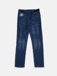Pantaloons Junior Boys Blue Low Distress Light Fade Jeans