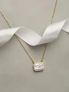 HOT AND BOLD Gold-Toned & White Brass Gold-Plated Oxidised Necklace