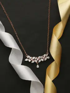HOT AND BOLD Rose Gold & White Brass Rose Gold-Plated Oxidised Necklace