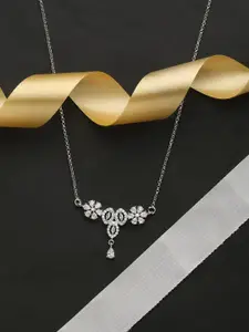 HOT AND BOLD Women Silver-Toned & White Brass Silver-Plated Necklace