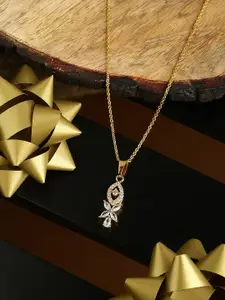 HOT AND BOLD Gold-Toned & White Brass Gold-Plated Oxidised Necklace