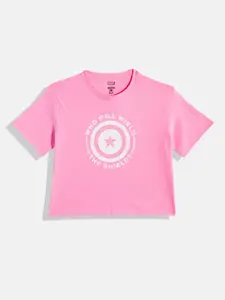Kook N Keech Marvel Teens Girls Printed Pure Cotton T-shirt