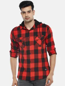 People Men Slim Fit Buffalo Checked Casual Shirt