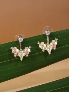 Unwind by Yellow Chimes Gold-Plated & White Contemporary Studs Earrings