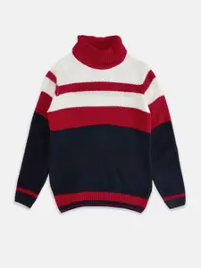 Pantaloons Junior Boys Blue & Off White Striped Pullover