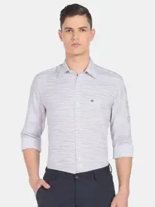 Arrow Men Slim Fit Horizontal Striped Pure Cotton Formal Shirt