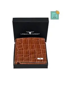 URBAN FOREST Men Textured Leather Two Fold Wallet