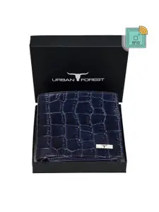 URBAN FOREST Men Textured Leather Two Fold Wallet