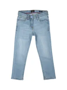 Allen Solly Junior Girls Blue Skinny Fit Low Distress Light Fade Jeans