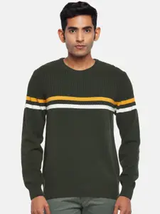 BYFORD by Pantaloons Men Green & Yellow Printed Pullover