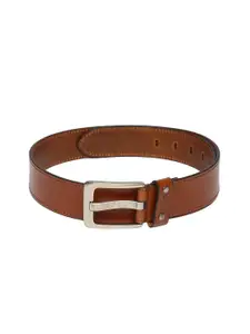 U.S. Polo Assn. Men Tan Brown Leather Solid Belt
