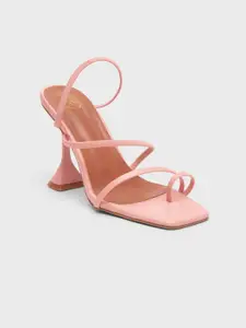 20Dresses Women Pink Embellished PU Party Block Sandals