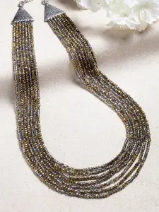 PANASH Silver & Gold-Plated German Silver Layered Necklace