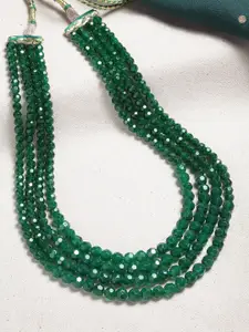 PANASH Green Handcrafted Multistring Necklace