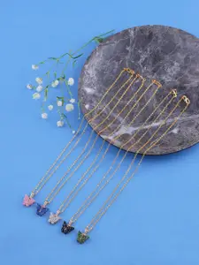 Brandsoon Set of 5 Brass Gold-Plated Necklaces