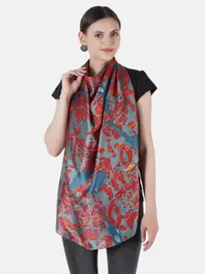 MUFFLY Women Blue & Red Printed Scarf