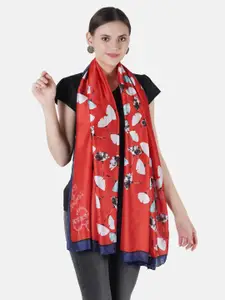 MUFFLY Women Red & White Printed Scarf