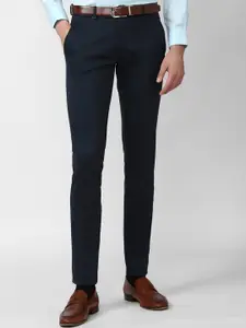 Van Heusen Men Navy Blue Formal Trousers
