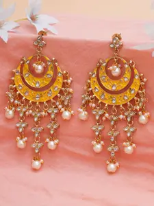 KARATCART Women Gold-Plated Yellow Classic Drop Earrings