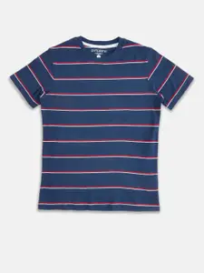 Pantaloons Junior Boys Navy Blue Striped T-shirt