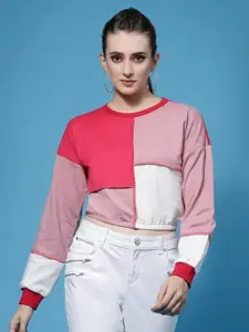 Athena Women Colourblocked Cotton Sweatshirt