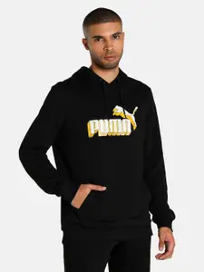 Puma Men Black Printed Cotton Graphic Hoodie Sweatshirt