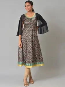 AURELIA Festive Floral Print Kurta