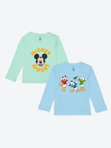 YK Disney Infant Boys Pack of 2 Mickey Mouse & Donald Duck Printed T-shirts
