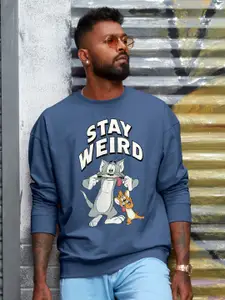 The Souled Store Cotton Tom & Jerry Stay Printed Oversized Sweatshirt