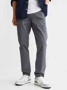 H&M Men Grey Slim Fit Chinos Trousers