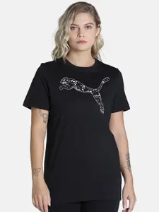 Puma Men Slim Fit Cat Graphic Printed Cotton Tshirts