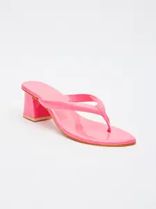 Tokyo Talkies Women Pink Block Heels Sandals