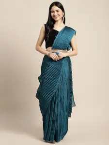 Saree mall Women Teal Poly Georgette Sarees