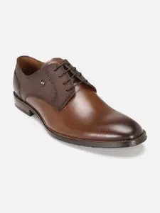 Louis Philippe Men Brown Leather Derby Formal Shoes