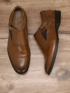 Louis Philippe Men Brown Monk Formal Shoes