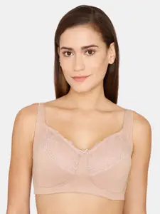 Zivame Beige Solid Non Padded Non wired Bra