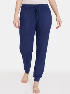 Zivame Women Blue Solid Lounge Joggers