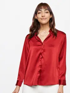 AND Women Solid Shirt Style Top