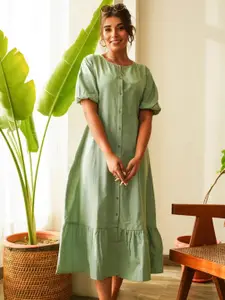 NANGALIA RUCHIRA Women  Green A-Line Midi Dress