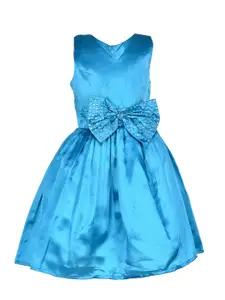Samsara Couture Girls Blue Embellished Fit and Flare Dress