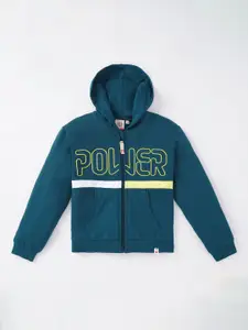 Ed-a-Mamma Boys Blue Typography Bomber Cotton Jacket