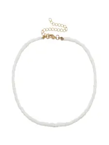 AQUASTREET White & Gold-Plated Beaded Necklace