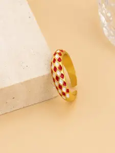 AQUASTREET Women Red Gold Plated Ring