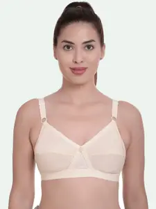 AROUSY Women Beige Solid Non Padded Cotton Bra