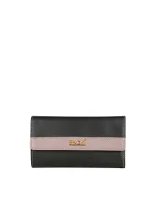 ENOKI Women Zip Detail Three Fold Wallet with SD Card Holder