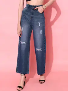 STREET 9 Women Elegant Blue Flared Fit Cropped Jeans